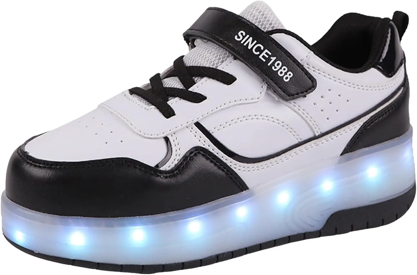 IWIHMIV Roller Shoes with Wheels for Boys Girls LED Light Up Rechargeable Sport Sneaker for Boys Skates Boys Sneakers for Girls