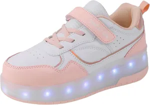 IWIHMIV Roller Shoes with Wheels for Boys Girls LED Light Up Rechargeable Sport Sneaker for Boys Skates Boys Sneakers for Girls