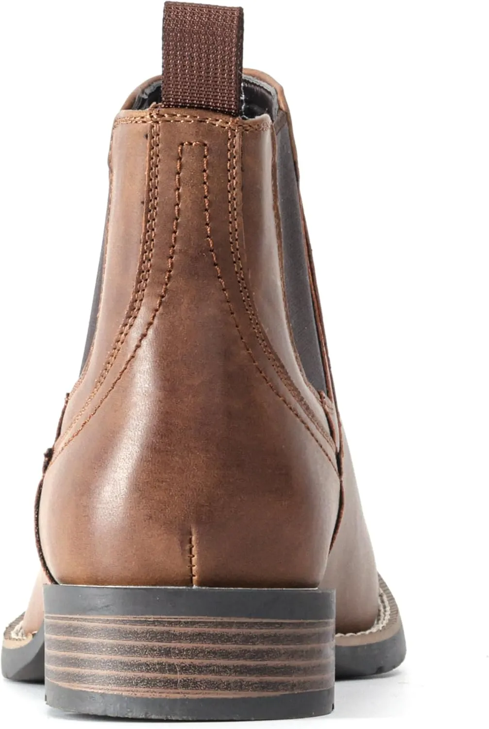 IXU Cowboy Boots For Men Square Toe Ankle Boots Western Chelsea Boot Casual Dress Slip On Men Shoes