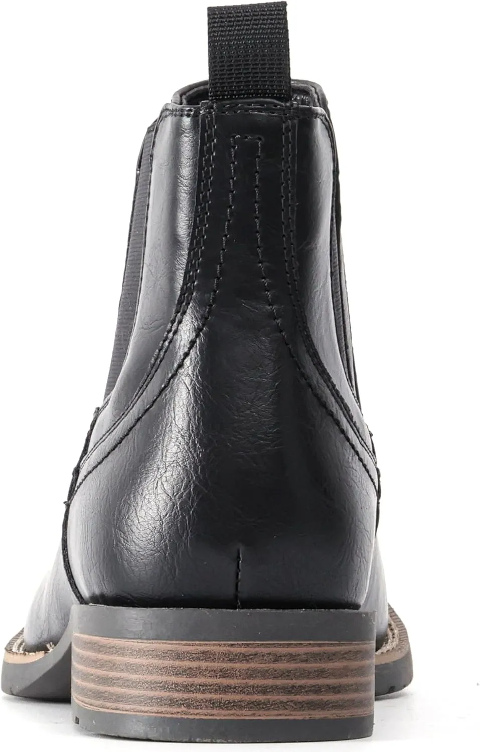 IXU Cowboy Boots For Men Square Toe Ankle Boots Western Chelsea Boot Casual Dress Slip On Men Shoes