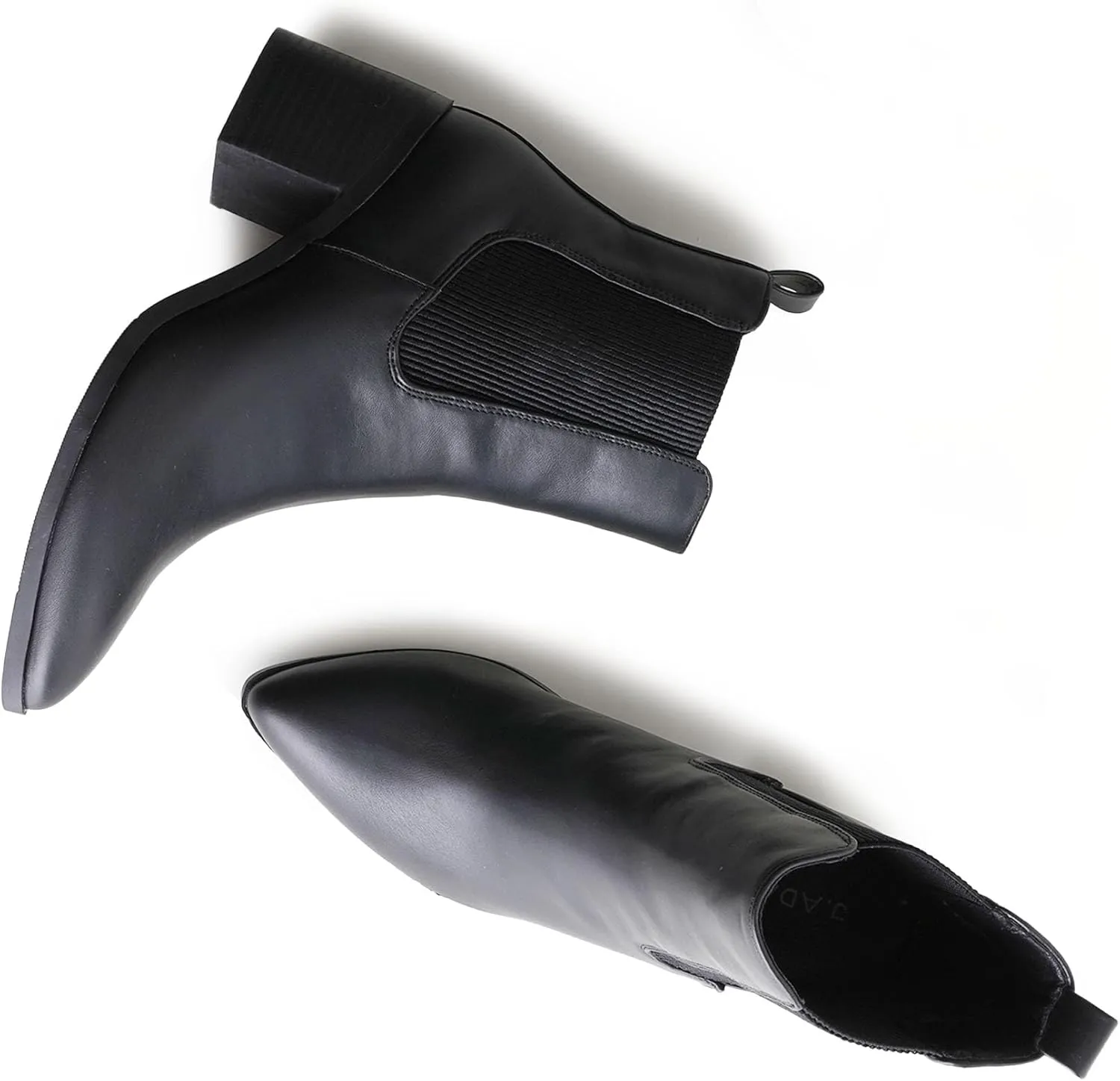J. Adams Andi Booties for Women - Pointed Toe Mid Heel Slip on Chelsea Boots - Vegan Leather Ankle Boots - Comfortable Fall Boots for Women