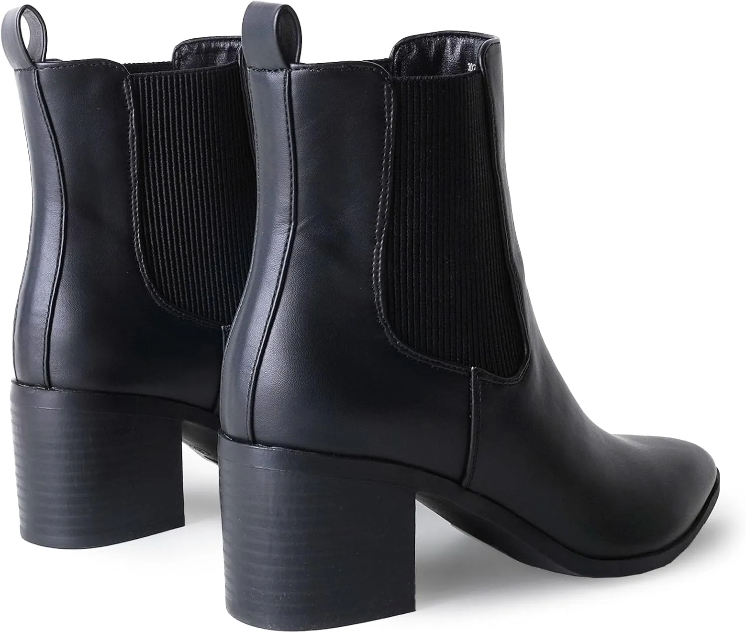 J. Adams Andi Booties for Women - Pointed Toe Mid Heel Slip on Chelsea Boots - Vegan Leather Ankle Boots - Comfortable Fall Boots for Women