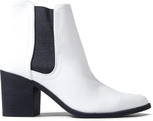 J. Adams Andi Booties for Women - Pointed Toe Mid Heel Slip on Chelsea Boots - Vegan Leather Ankle Boots - Comfortable Fall Boots for Women