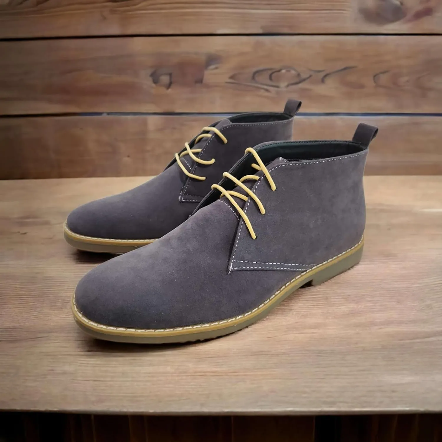 Jazamé Men's B-2963 Chuck Nubuck Suede Pull-On Round Toe Chelsea Boots