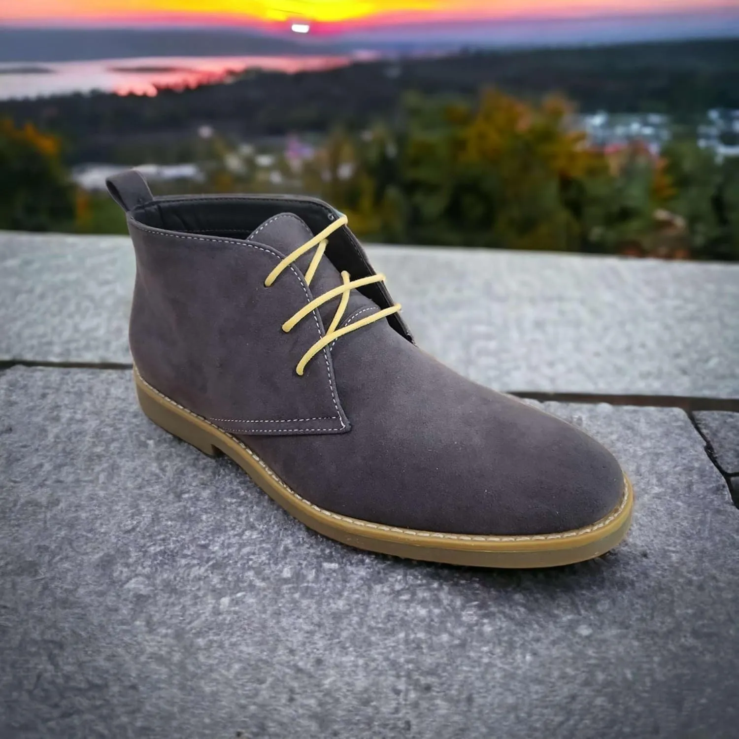 Jazamé Men's B-2963 Chuck Nubuck Suede Pull-On Round Toe Chelsea Boots