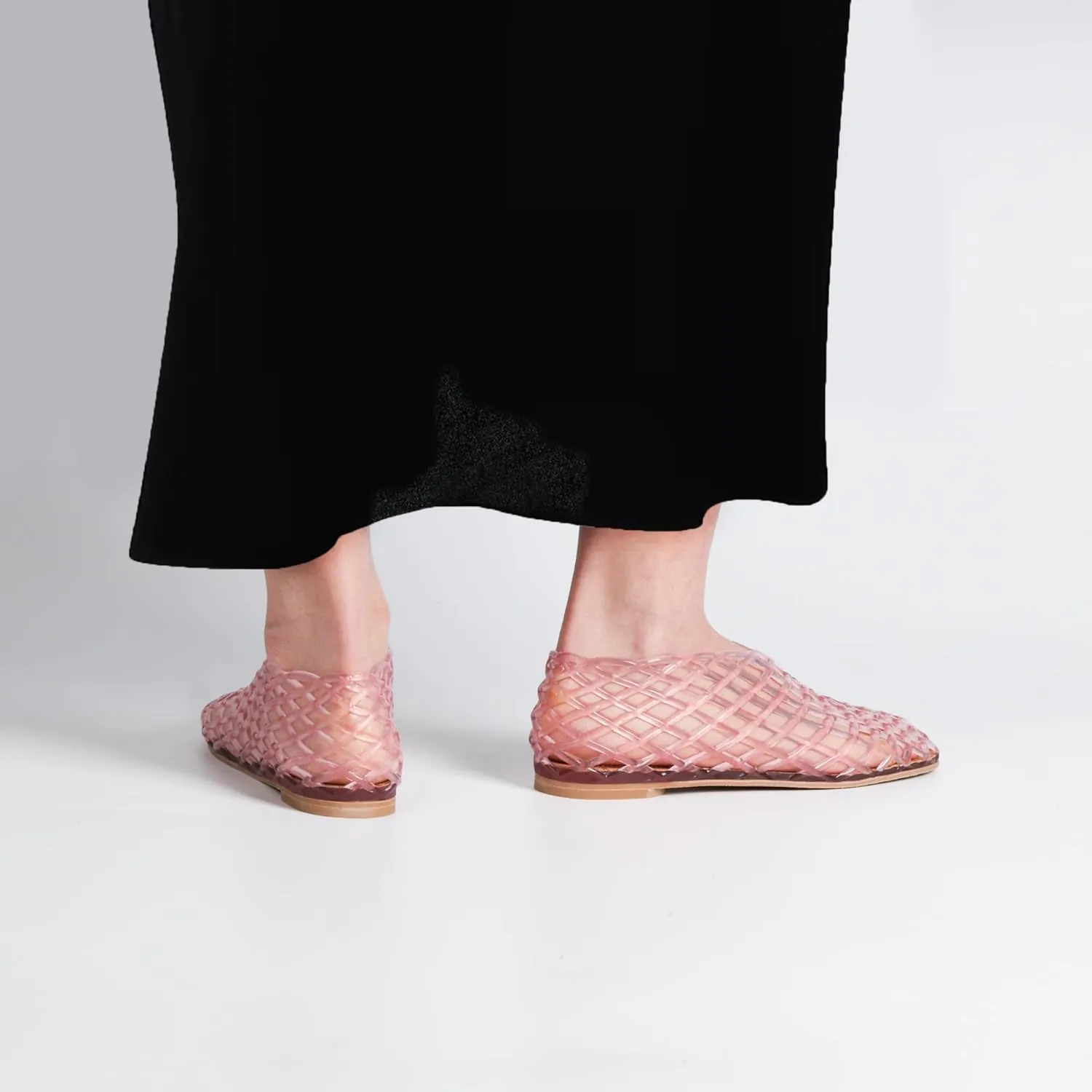 Jelly Mesh Ballet Flats for Women, Red Summer Sandals with Mesh Mary Jane Flats, Ladies Breathable Casual Footwear
