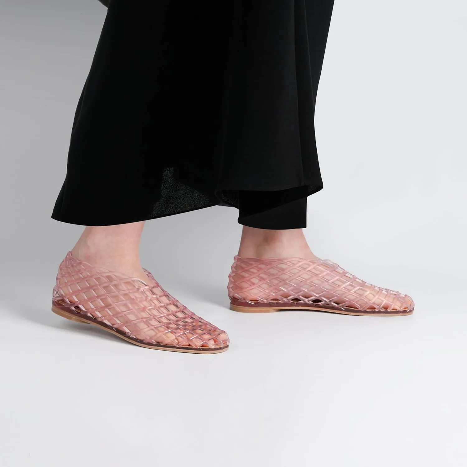 Jelly Mesh Ballet Flats for Women, Red Summer Sandals with Mesh Mary Jane Flats, Ladies Breathable Casual Footwear