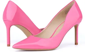 JENN ARDOR Women's Comfortable Stiletto Pumps 3 inch Elegant Gorgeous Closed Pointed Toe Slip On Solid High Heels for Ladies Wedding Dress Shoes