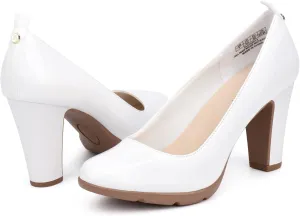 JENN ARDOR Women's Pumps Chunky Heels Platform Shoes Comfort Round Closed Toe Block Heel Pumps Dress High Heeled Office Shoes for Ladies More Than 3 inch Heel