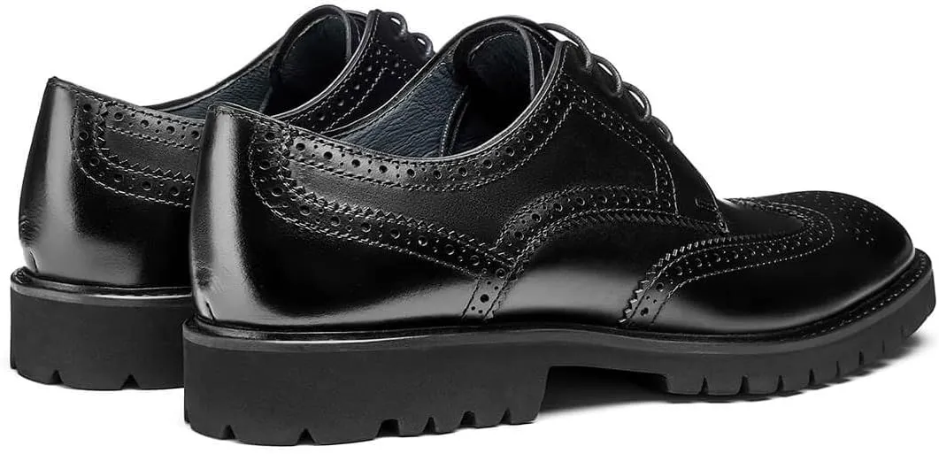 Jepsengord Men's Dress Shoes Wingtip Genuine Cowhide Leather Oxfords with Brogue Derby Shoes for Wedding, Business, Fomal Occasions