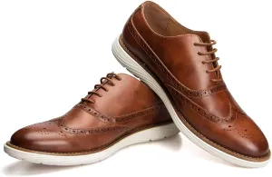 JITAI Men's Oxford Shoes,Dress Shoes Lace-up Wingtip Brogue Shoe Mens Lightweight Fashion Shoes.