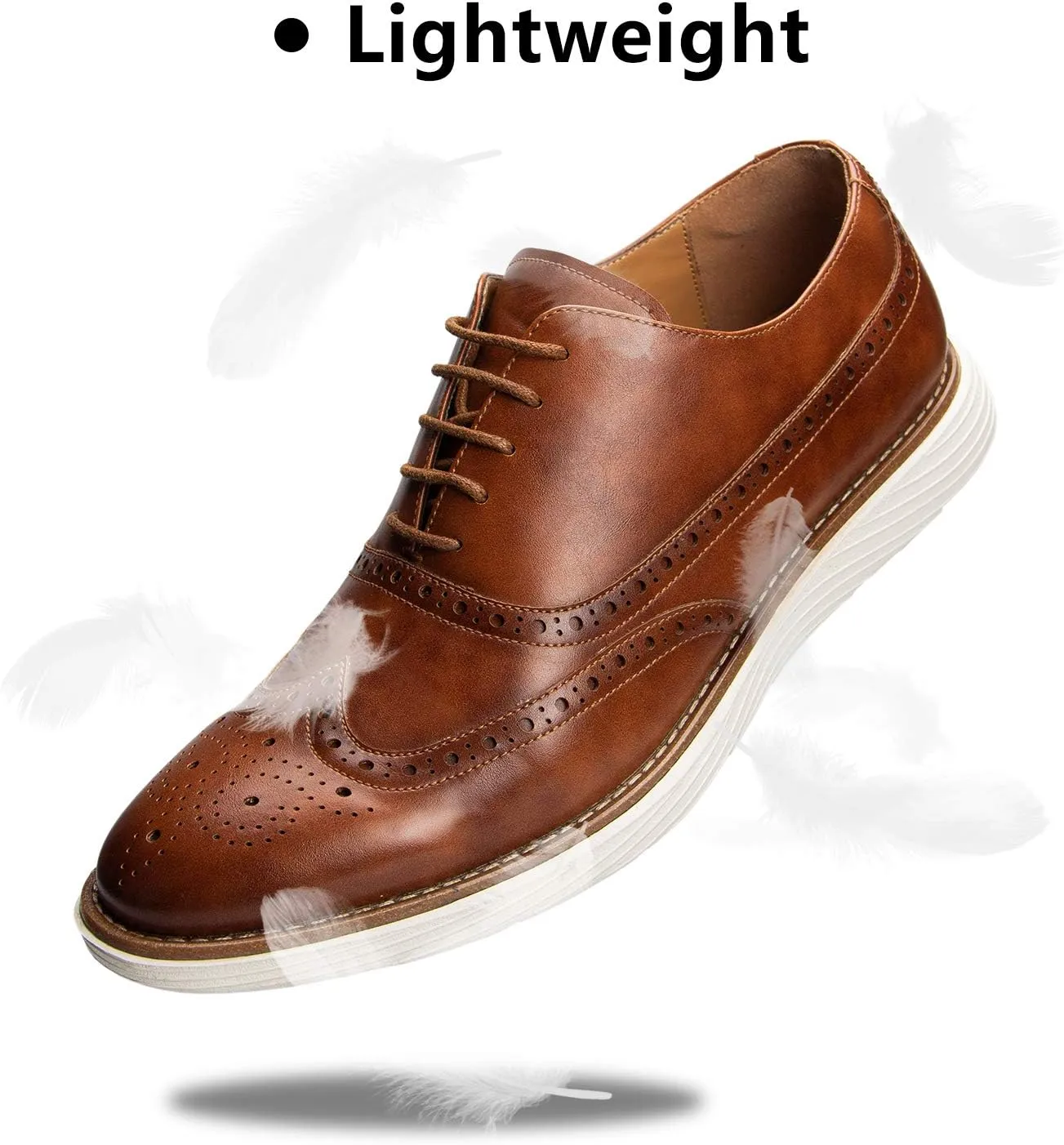 JITAI Men's Oxford Shoes,Dress Shoes Lace-up Wingtip Brogue Shoe Mens Lightweight Fashion Shoes.