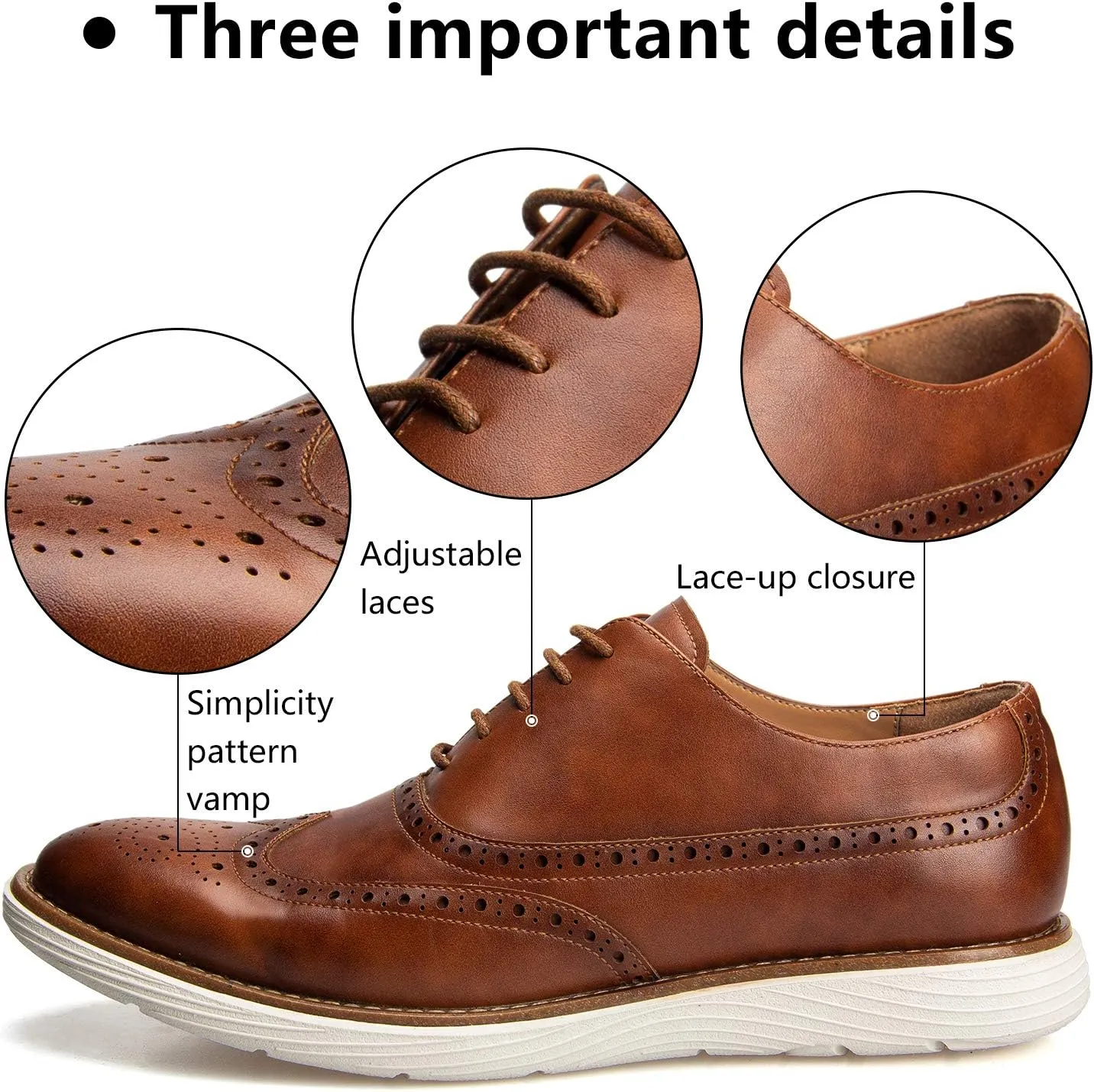 JITAI Men's Oxford Shoes,Dress Shoes Lace-up Wingtip Brogue Shoe Mens Lightweight Fashion Shoes.