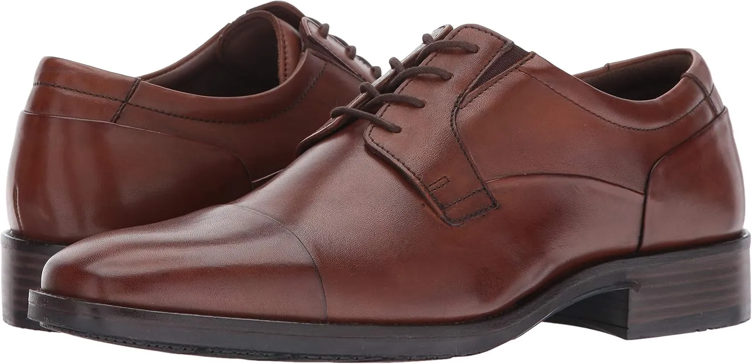 Johnston & Murphy® Lancaster Dress Cap Toe Oxford Work Shoes – Leather Construction – Instep Goring