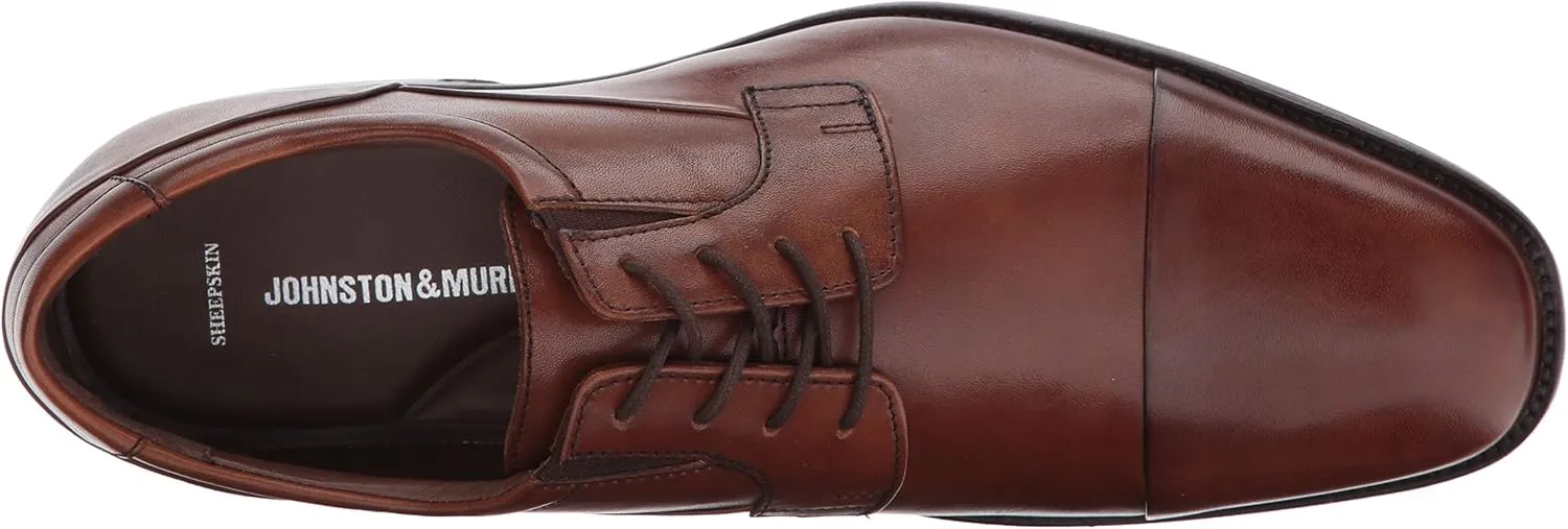 Johnston & Murphy® Lancaster Dress Cap Toe Oxford Work Shoes – Leather Construction – Instep Goring