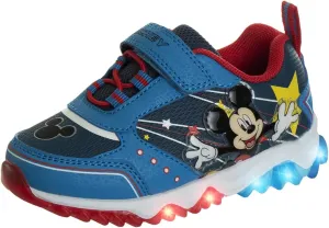 JOSMO Unisex-Child Sneaker to Mickey Mouse Boys Shoes - Slip-On Laceless Light-Up Sneakers (Toddler/Little Kid)