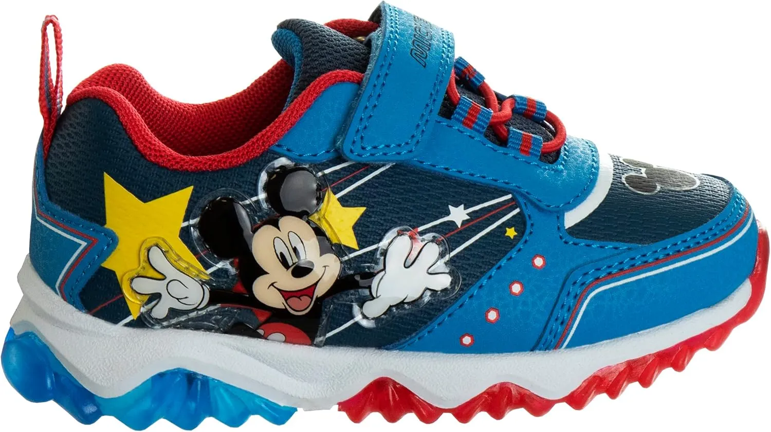 JOSMO Unisex-Child Sneaker to Mickey Mouse Boys Shoes - Slip-On Laceless Light-Up Sneakers (Toddler/Little Kid)
