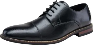 Jousen Men's Dress Cap Toe Wingtip Brogue Oxford Formal Shoes for Business and Derby Occasions