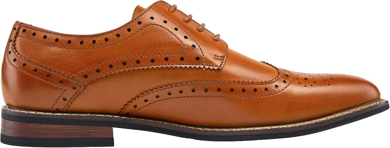 Jousen Men's Dress Cap Toe Wingtip Brogue Oxford Formal Shoes for Business and Derby Occasions