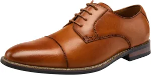 Jousen Men's Dress Cap Toe Wingtip Brogue Oxford Formal Shoes for Business and Derby Occasions