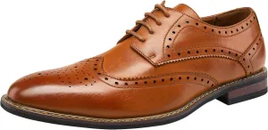 Jousen Men's Dress Cap Toe Wingtip Brogue Oxford Formal Shoes for Business and Derby Occasions