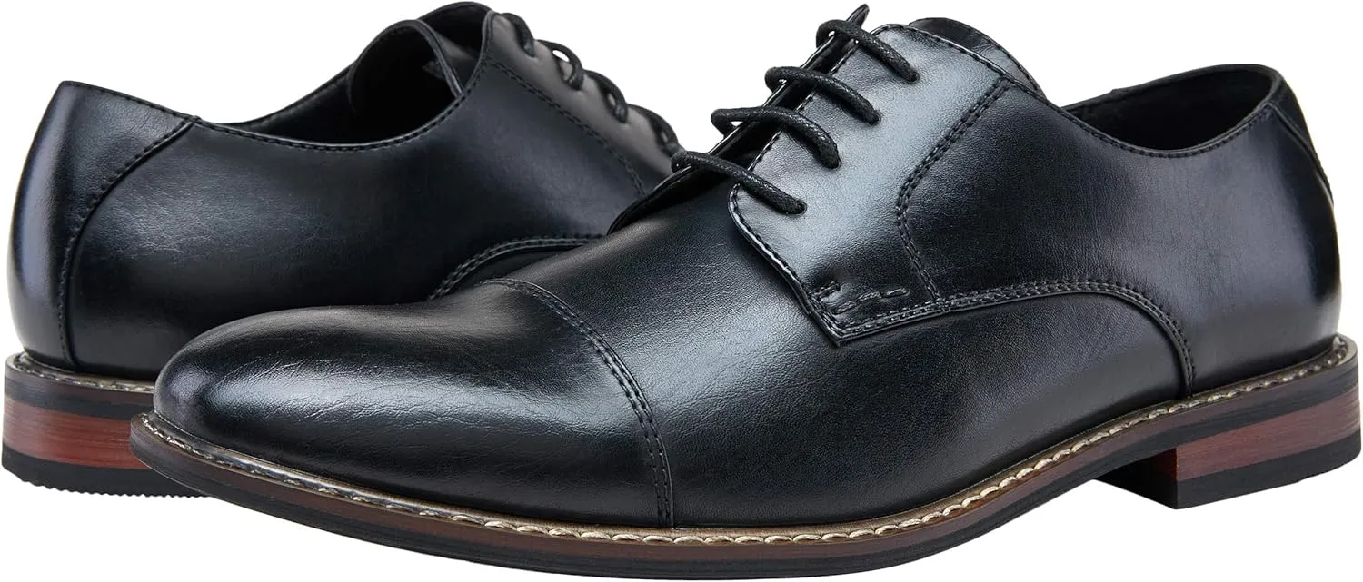 Jousen Men's Dress Cap Toe Wingtip Brogue Oxford Formal Shoes for Business and Derby Occasions