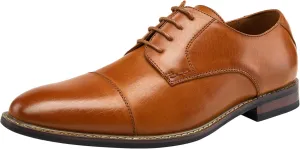 Jousen Men's Dress Cap Toe Wingtip Brogue Oxford Formal Shoes for Business and Derby Occasions
