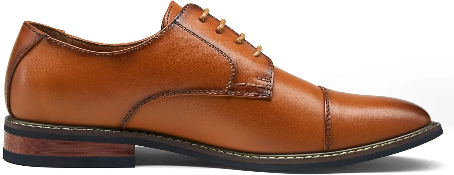 Jousen Men's Dress Cap Toe Wingtip Brogue Oxford Formal Shoes for Business and Derby Occasions