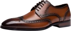 Jousen Men's Dress Shoes Leather Classic Formal Mens Oxfords Retro Derby Oxford