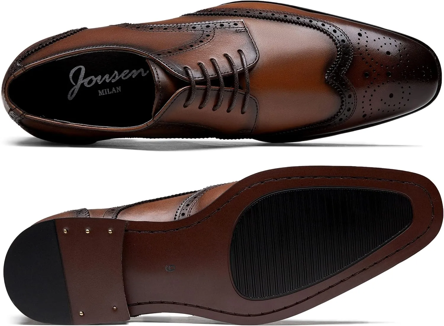 Jousen Men's Dress Shoes Leather Classic Formal Mens Oxfords Retro Derby Oxford