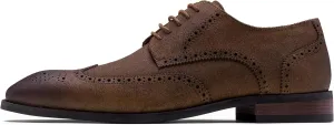 Jousen Men's Dress Shoes Leather Formal Business Oxford Derby Shoes Brogue Wingtip Retro Dress Shoes for Men