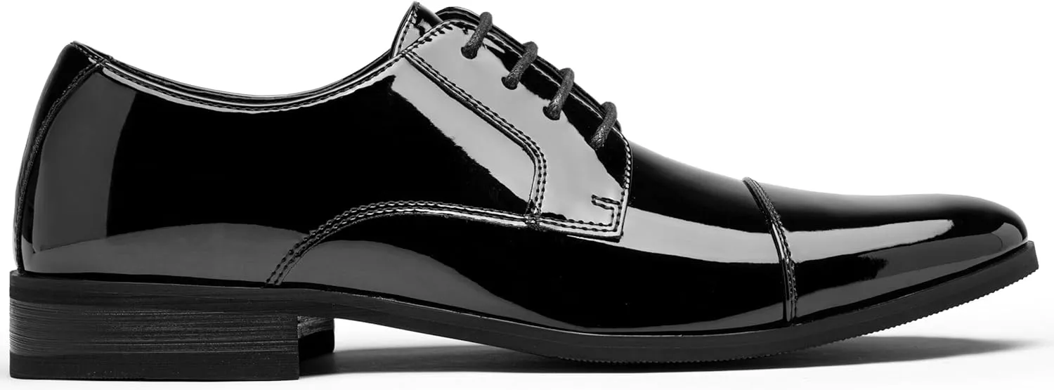 Jousen Mens Dress Shoes Tuxedo Patent Oxford Classic Comfortable Dress Shoes for Men