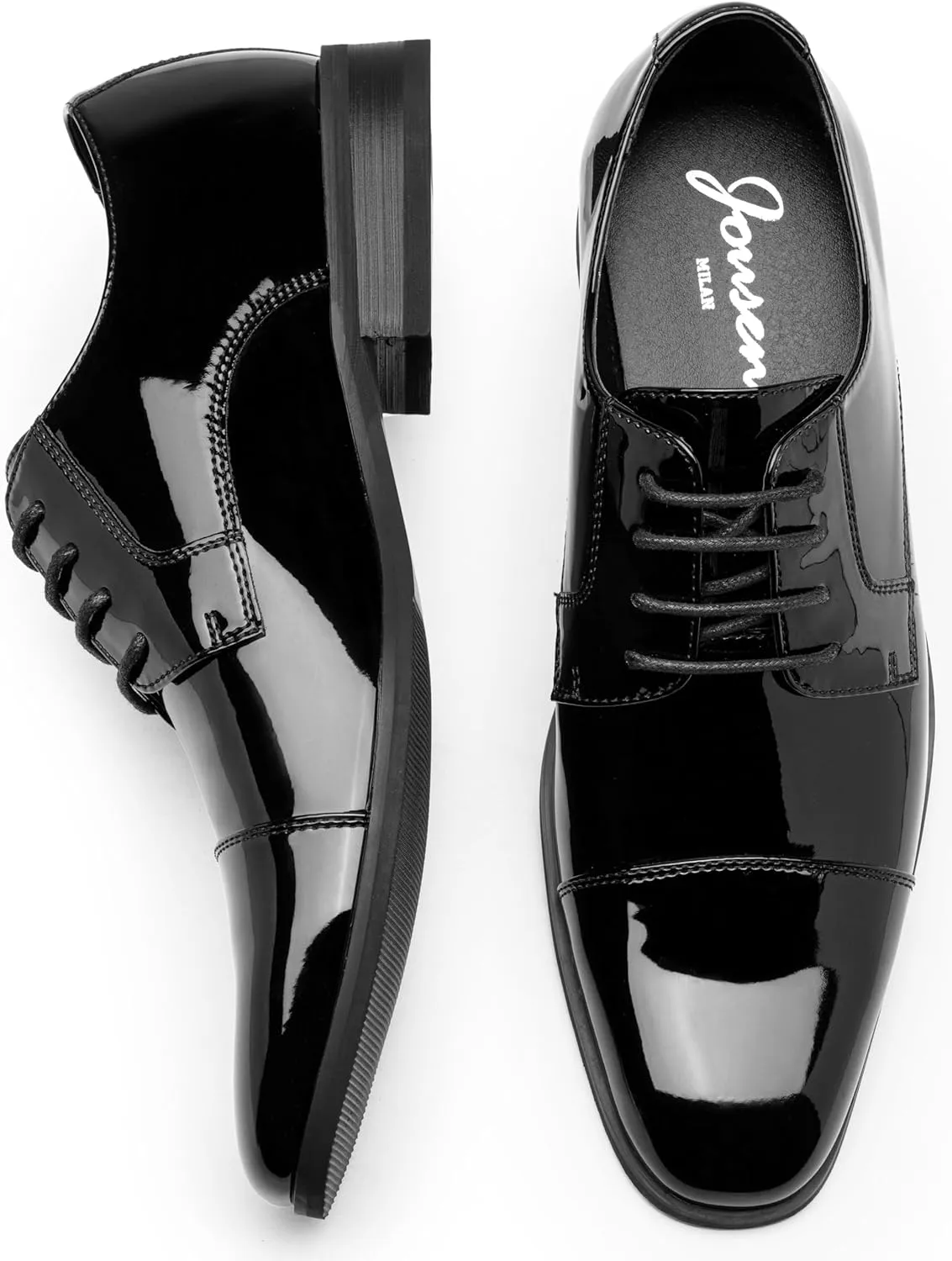 Jousen Mens Dress Shoes Tuxedo Patent Oxford Classic Comfortable Dress Shoes for Men