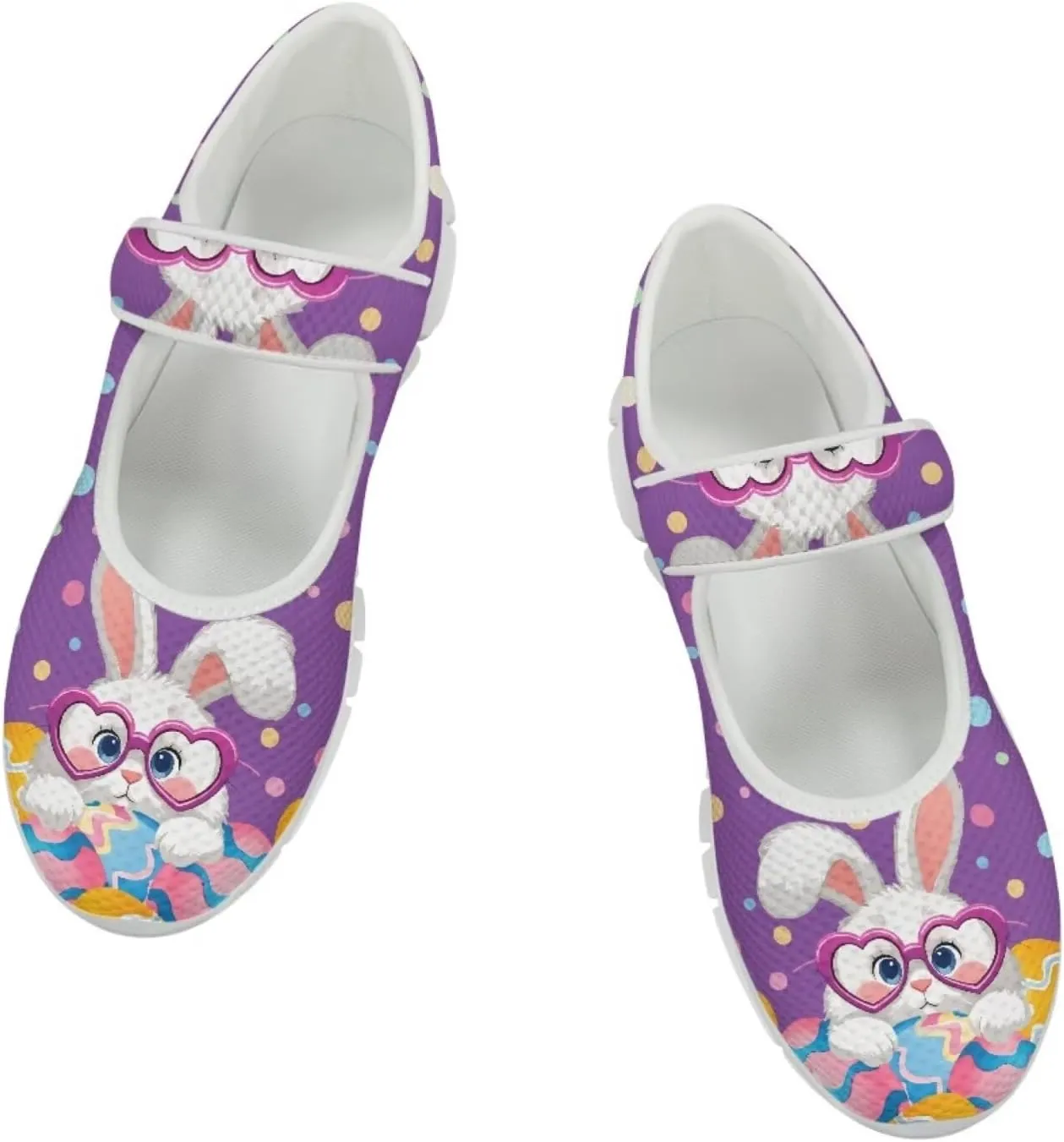 JoyLamoria Womens Comfort Flats Cute Mary Jane Shoes Colorful Dachshund Printed Walking Shoes Ultra Light Wide Fashion Sneakers