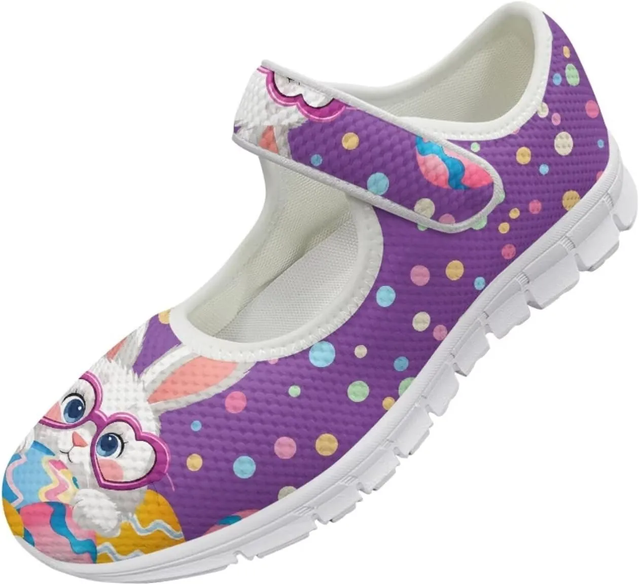 JoyLamoria Womens Comfort Flats Cute Mary Jane Shoes Colorful Dachshund Printed Walking Shoes Ultra Light Wide Fashion Sneakers