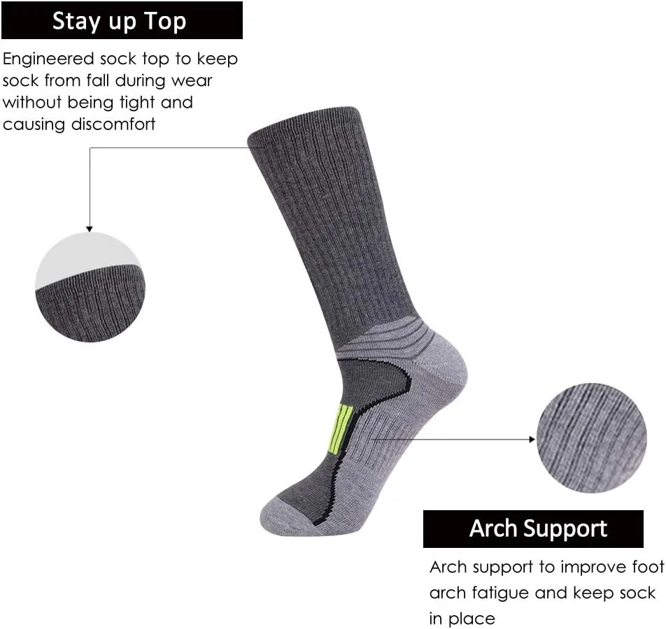 JOYNÉE Mens Athletic Performance Crew Socks for Running and Training 6 Pack