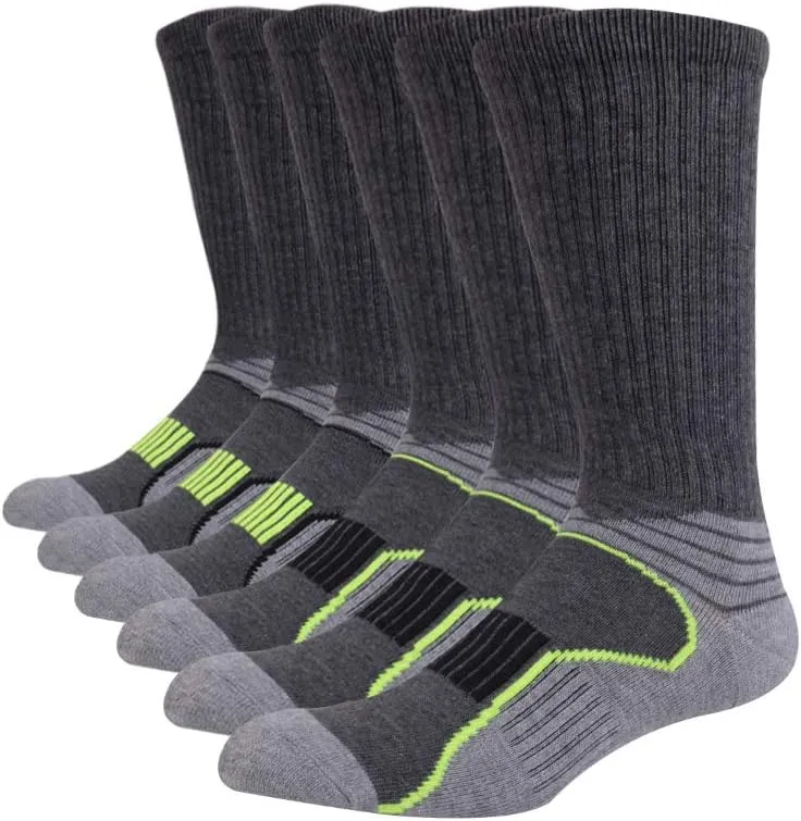JOYNÉE Mens Athletic Performance Crew Socks for Running and Training 6 Pack