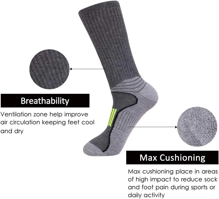 JOYNÉE Mens Athletic Performance Crew Socks for Running and Training 6 Pack