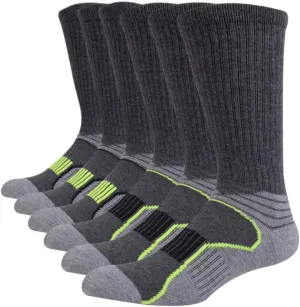 JOYNÉE Mens Athletic Performance Crew Socks for Running and Training 6 Pack