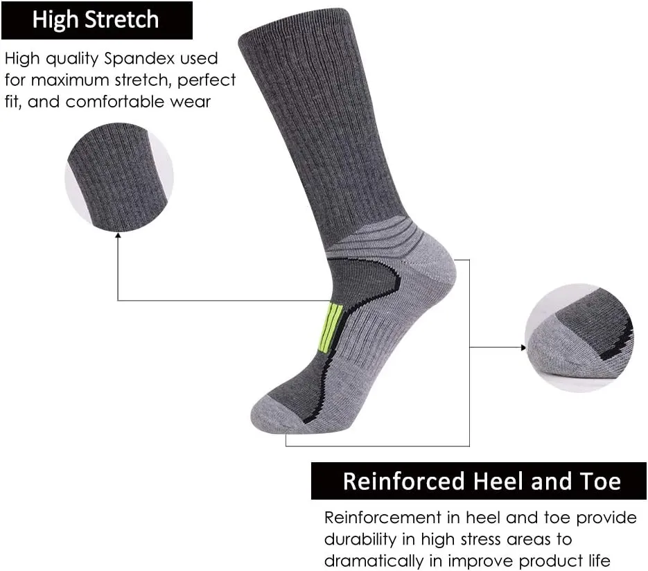JOYNÉE Mens Athletic Performance Crew Socks for Running and Training 6 Pack
