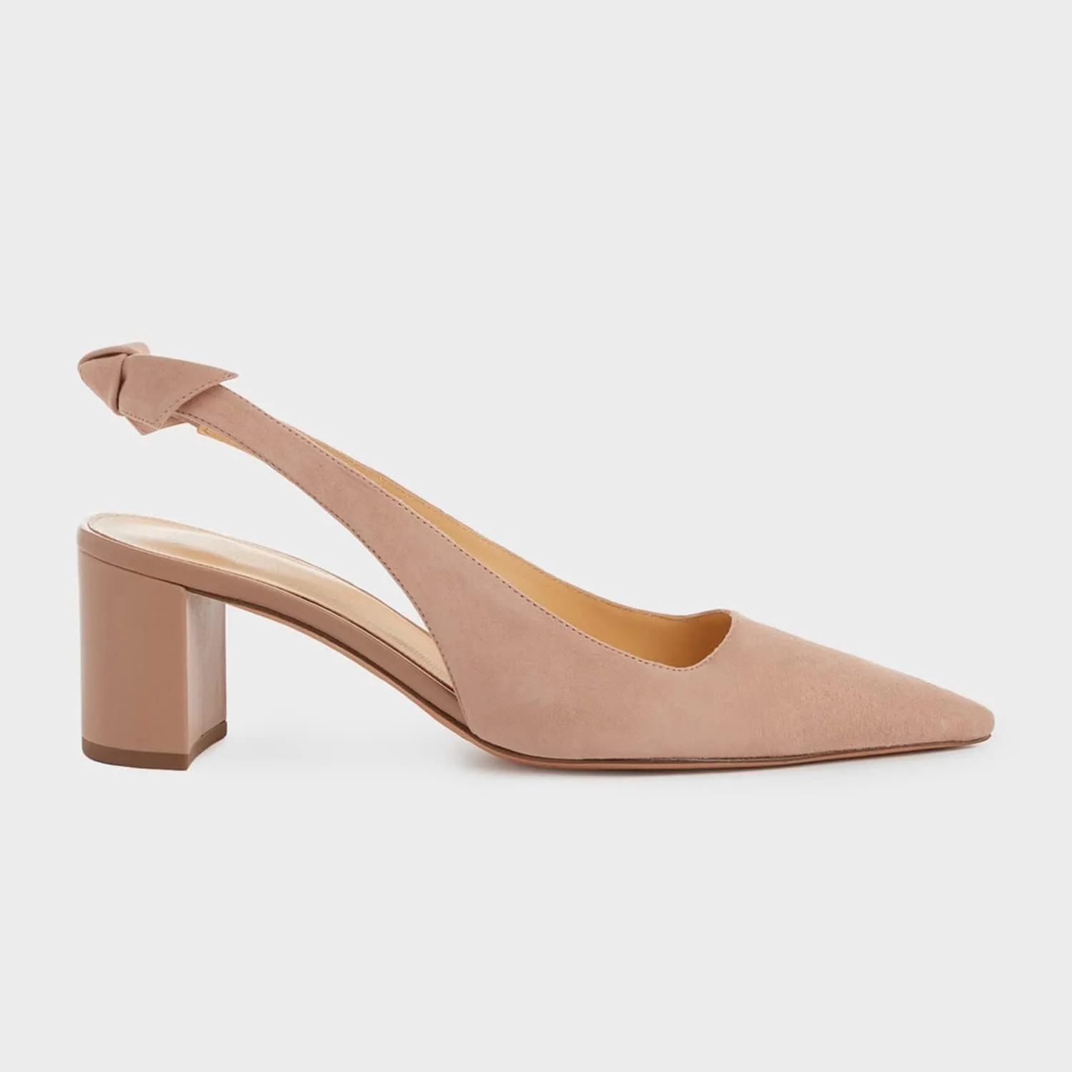 Juliet Holy Womens Pumps Pointed Toe Slip on Slingback Cute Bowknot Classic Chunky Block Heels