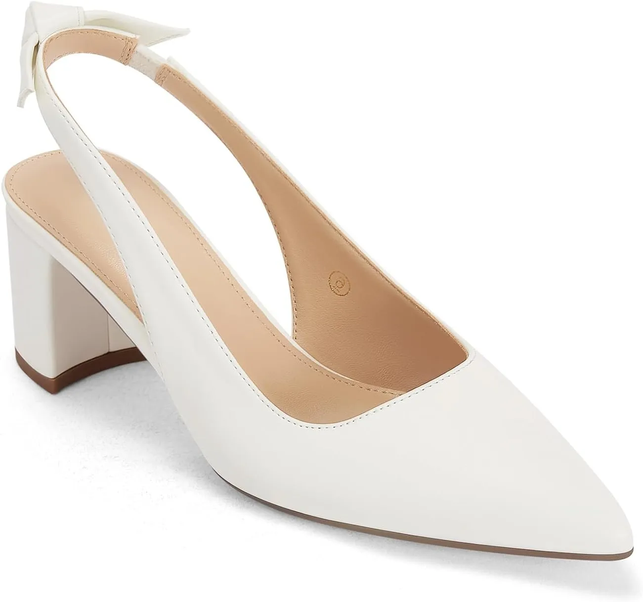 Juliet Holy Womens Pumps Pointed Toe Slip on Slingback Cute Bowknot Classic Chunky Block Heels