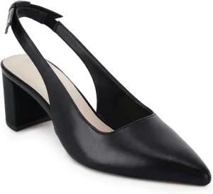 Juliet Holy Womens Pumps Pointed Toe Slip on Slingback Cute Bowknot Classic Chunky Block Heels