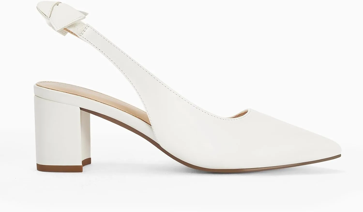Juliet Holy Womens Pumps Pointed Toe Slip on Slingback Cute Bowknot Classic Chunky Block Heels