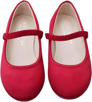KAILEE P Girls Satin Mary Jane Flats