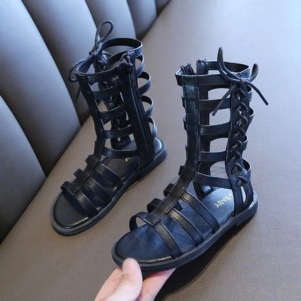 Kid Shoe 1 Sandals Summer Shoes Princess Girls Open Toe Zip Toddler Kids Baby Roman Infant Baby Shoes Led Shoes