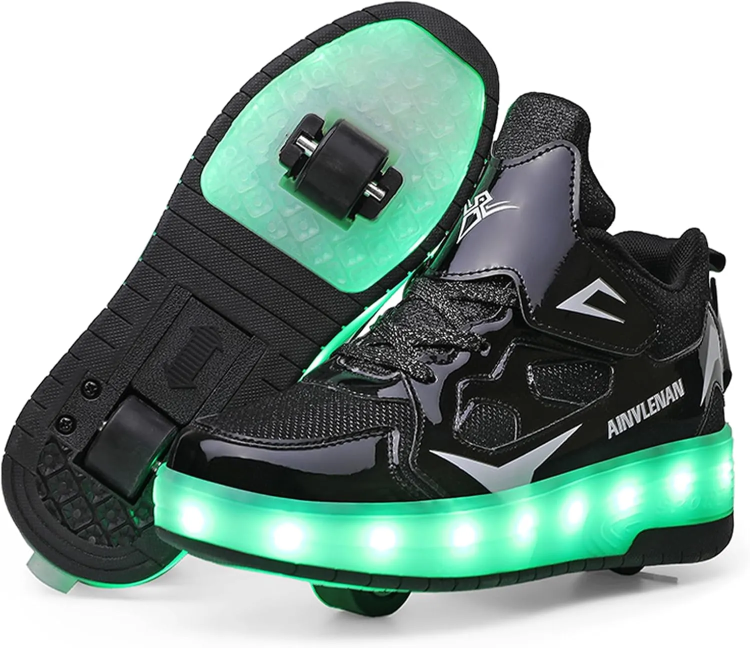Kids LED Roller Skate Shoes with Double Wheels Rechargeable Retractable Wheels Light Up Sneakers for Christmas Birthday Gifts