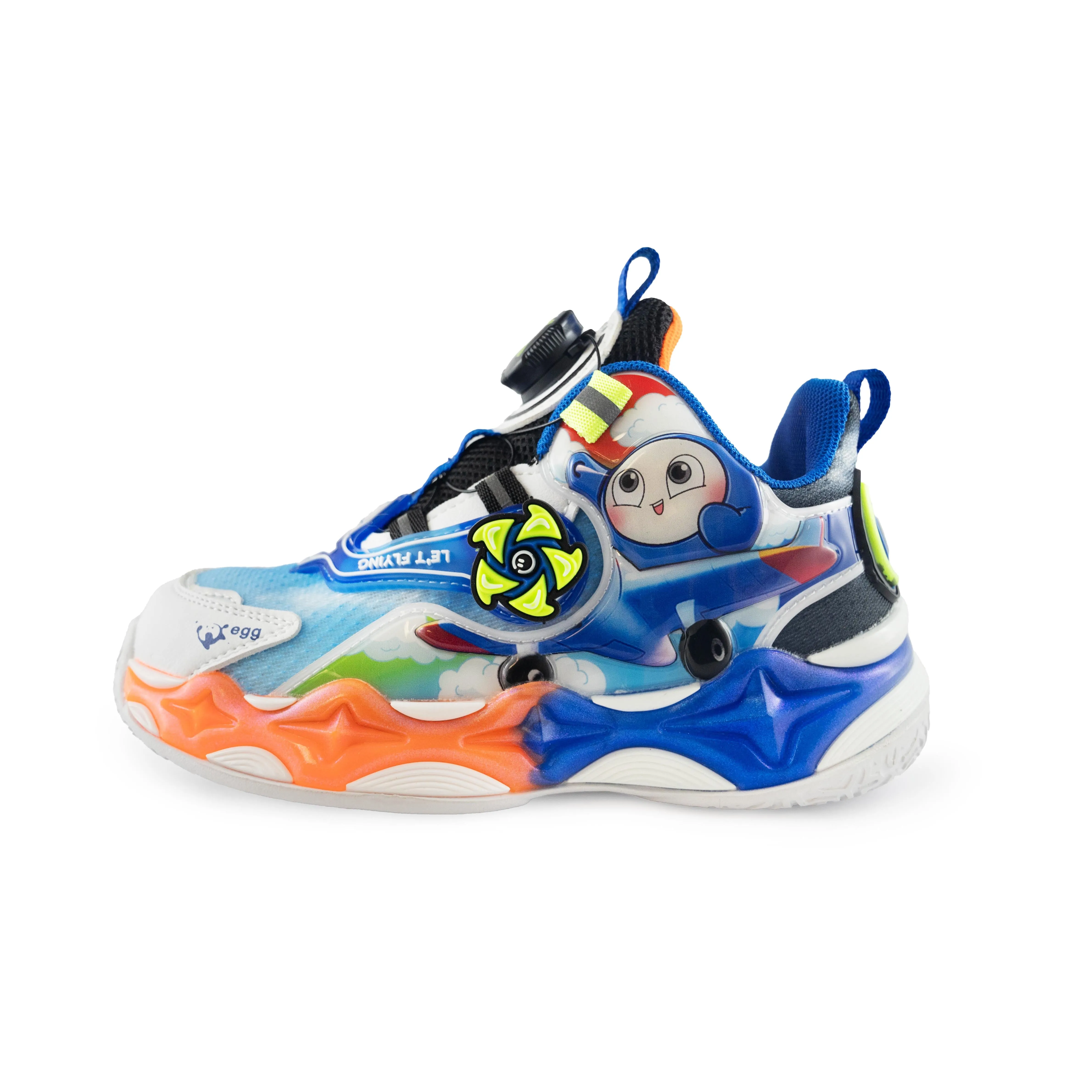 Kids' Led Sneakers with Rotating Buckle and Flywheel – 6267Blue