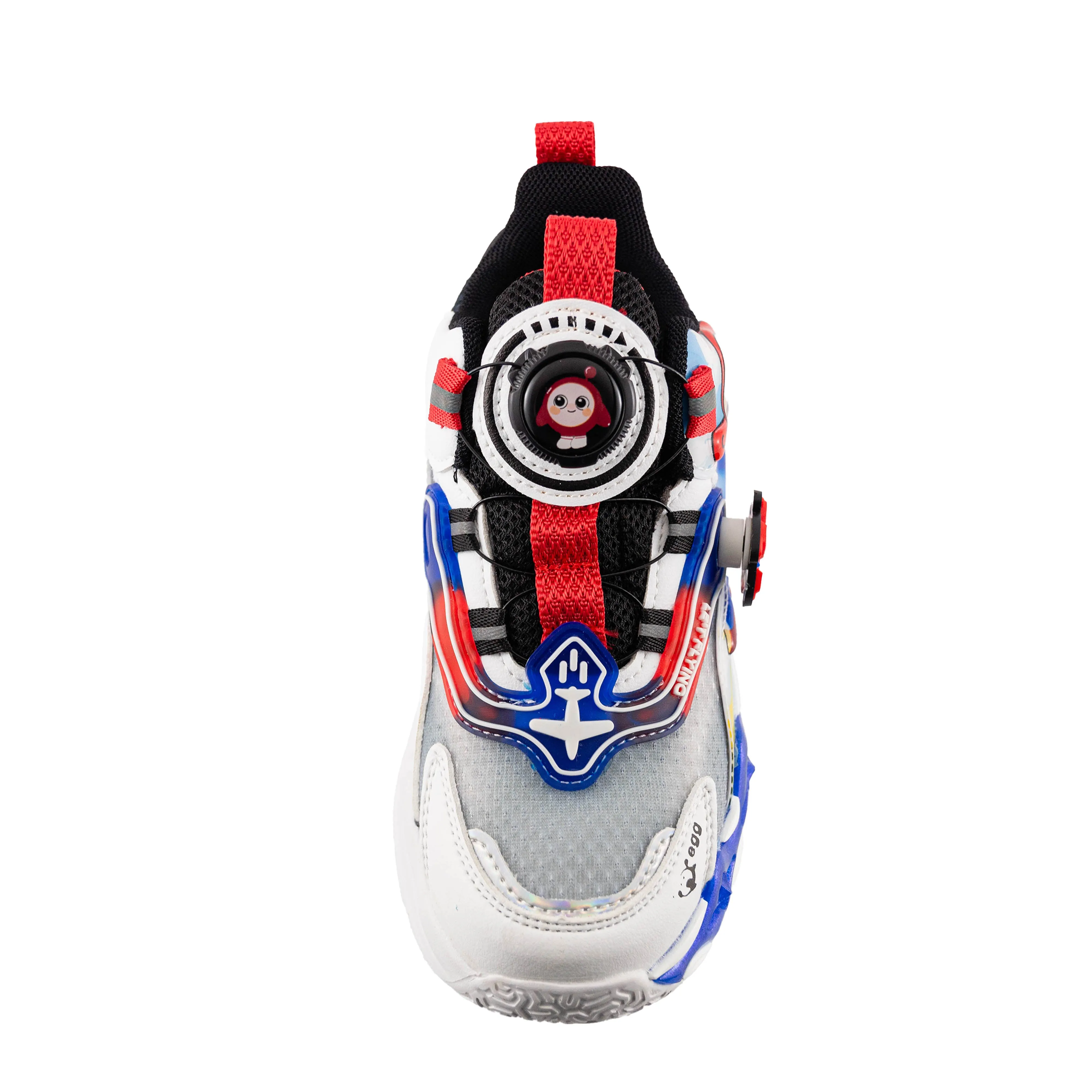 Kids' LED Sneakers with Rotating Buckle and Flywheel – H601 Red