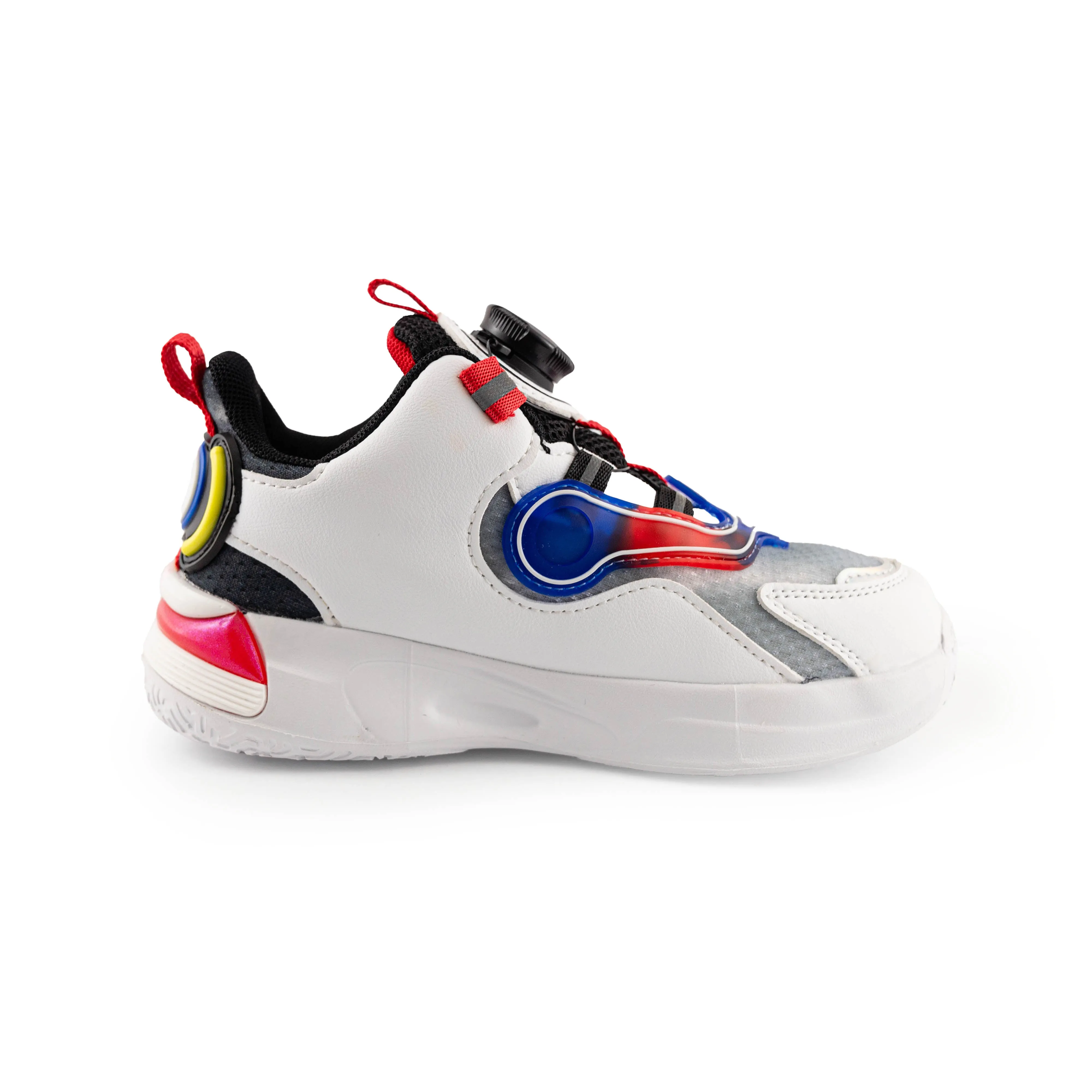 Kids' LED Sneakers with Rotating Buckle and Flywheel – H601 Red